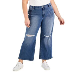 Style & Co Plus Size Cropped Wide Leg Jeans
